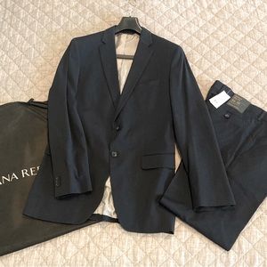 BR navy mens wool suit